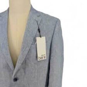 Bar III Mens Slim-Fit Blue Chambray S Grey 46R